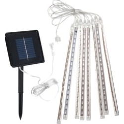 Solar Powered 8 Tube LED Meteor Shower Rain Garden Tree HoliDay Light - Colorful