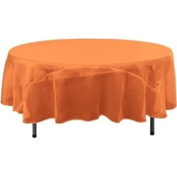 LA Linen TCOrgz90R-OrangeO48 Sheer Mirror Organza Round Tablecloth Orange - 90 i