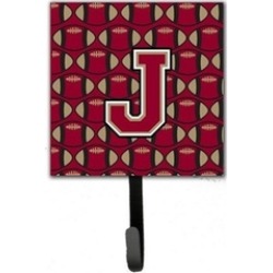 Carolines Treasures CJ1078-JSH4 Letter J Football Garnet & Gold Leash