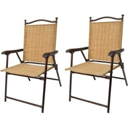 Greendale Home Fashion Outdoor Sling Back Chairs, Set of 2
