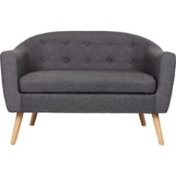 Linen Fabric Living Room Furniture Loveseat Sofa w Cushion Gray Linen Fabric Living Room Furniture Loveseat Sofa w Cushion Gray