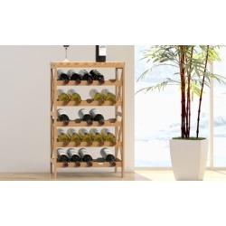 Rustic Wine Rack-Space Saving Free Standing Wine Bottle Holder by Lavish Home