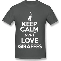 Keep Calm And Love Giraffe Animals Statement Novelty Men T-Shirt Tee