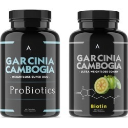 Angry Supplements Garcinia Cambogia with ProBiotics and Biotin Dietary Supplement Set (2-Pack)