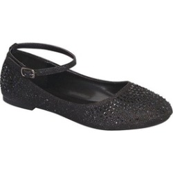 Womens Glitter Shiny Ballerina Ballet Slip On Ankle Strap Flats SH0018
