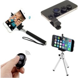 4 in 1 Bluetooth Selfie Stick, Monopod, Tripod plus Camera Lens for Phone