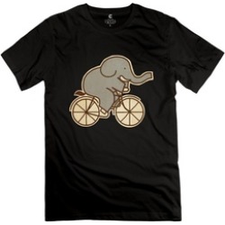 Elephant Cycle Black T-shirt Mens