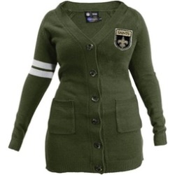 Little Earth 3C00630-SANT-OLIV-SM NFL Womens Varsity Cardigan New Orleans Saints