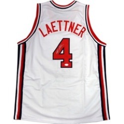 Autographed Christian Laettner Team USA White Custom Jersey