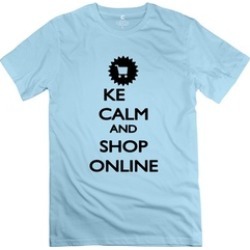 Ytaze Keep Calm And Shop Online Sky Blue Adult Tee