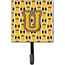 Carolines Treasures CJ1080-USH4 Letter U Football Black Old Gold & White Leash