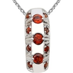 Orchid Jewelry 925 Sterling Silver 0.85 Carat Garnet Necklace