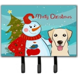Carolines Treasures BB1872TH68 Snowman With Golden Retriever Leash & Key Holder