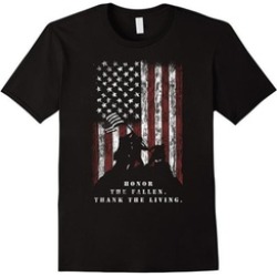 Veteran Shirt Honor the Fallen Thank the Living USA Flag