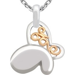 Essence Jewelry Two Tone 0.925 Sterling Silver Love Necklace