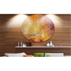 Ambient Canvas Grunge' Disc Abstract Circle Metal Wall Art