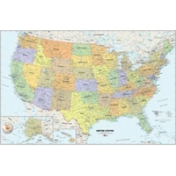 WallPops WPE99073 Peel and Stick USA Dry-Erase Map with Marker
