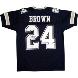 Autographed Larry Brown Dallas Cowboys Blue Custom Jersey