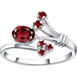 Orchid Jewelry 925 Sterling Silver 0.90 Carat Garnet Ring