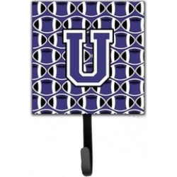 Carolines Treasures CJ1068-USH4 Letter U Football Purple & White Leash or Key Ho