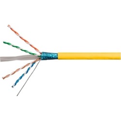 Cat6 Ethernet Bulk Cable Solid STP CMR Riser Rated 23AWG 1000ft Yellow
