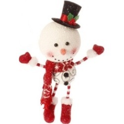 14.5" Alpine Chic Snowman with Top Hat Christmas Ornament