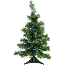 2' x 14" Mixed Classic Pine Medium Artificial Christmas Tree Multi LED