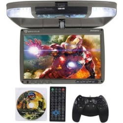 Rockville 9" TFT Grey Flip Down Car DVD Monitor w/ USB/SD/Video Games