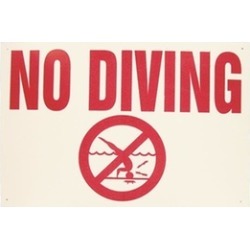 Valterra Products B8725 Blue Devil 18 x 12 In. No Diving Allowed Sign