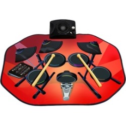 Costway Electronic Glowing Drum Mats Kit Set Floor Fun Play MP3 Cable Drumsticks