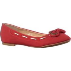 Riverberry Women's 'Milap' Bow Accent Round Toe Flats, Red