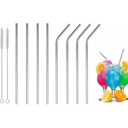 Stainless Steel Drinking Straws with Brush