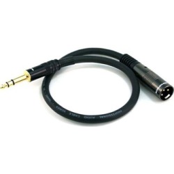 Monoprice 1.5ft Premier Series XLR Male to 1/4in TRS Male Cable, 16AWG