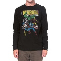 Marvel Mens Shirt The Avengers Retro Comics Print Long Sleeves