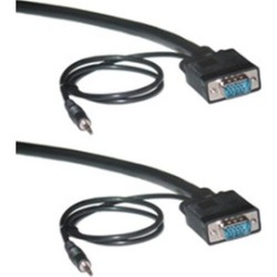 CableWholesale 10H1-29150 Shielded SVGA Cable with 3.5mm Audio Black HD15 Male C
