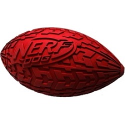 Nerf Dog Tire Squeak Football Dog Toy, Red, Small