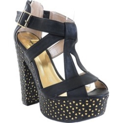 Open Toe Chunky Heels Cuffed Platform Sandal Women