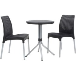 Keter Chelsea 3-Piece Resin Outdoor Patio Furniture Dining Bistro Set Keter Chelsea 3-Piece Resin Outdoor Patio Furniture Dining Bistro Set