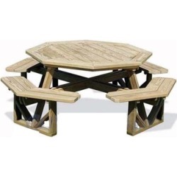 Bench Woodworking Plans Classic Large Octagon Picnic Table Bench