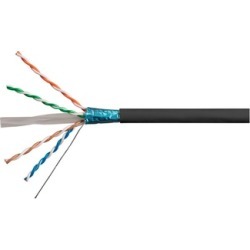 Cat6 Ethernet Bulk Cable Solid STP CMR Riser Rated 23AWG 1000ft Black
