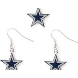 Sports Team Logo Necklace and Dangle Earring Charm Set NFL