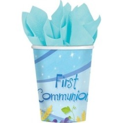 Amscan 739576 9 oz. Blue First Communion Cups - Pack of 216