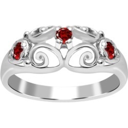 Orchid Jewelry 925 Sterling Silver 0.24 Carat Garnet Filigree Ring