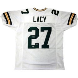 Autographed Eddie Lacy Green Bay Packers White Custom Jersey