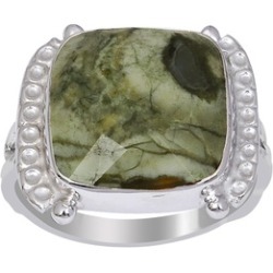 Orchid Jewelry 925 Sterling Silver 12-1/5 Carat Rhyolite Jasper Ring