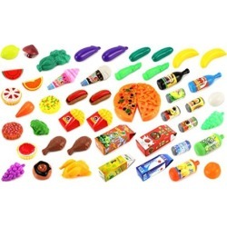 Deluxe Food Kitchen Collection 59 Pcs. Toy Food Playset w/ Assorted Toy Foods
