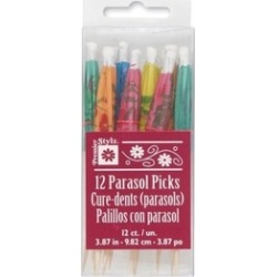 Unique 37574 Parasol Picks Acet Box - 12 Count