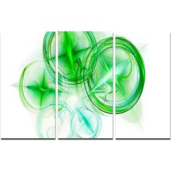 Green Fractal Desktop Wallpaper Abstract Metal Wall Art 36x28 3 Panels