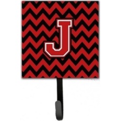 Carolines Treasures CJ1047-JSH4 Letter J Chevron Black & Red Leash or Key Holder