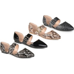 Journee Collection Womens Faux Leather Buckle Flats
